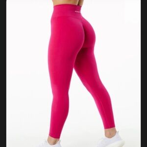 Alphalete Amplify Legging Hot Pink Ultra-High Rise Size Small Rear Ruching EUC